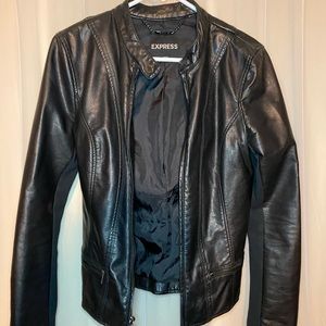 Black Faux Leather Women’s Jacket